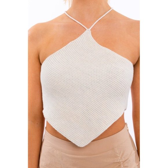 LE LIS HALTER CROCHET KNIT TOP - Picture 6 of 13